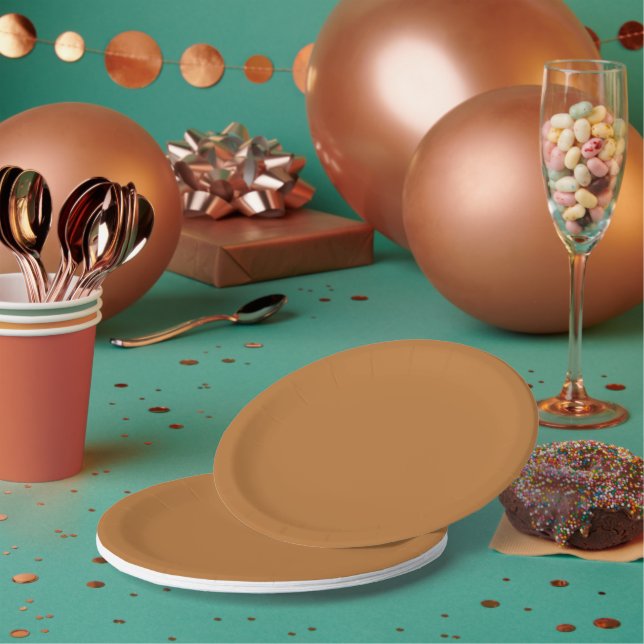 Copper Brown Paper Plate (Multi)