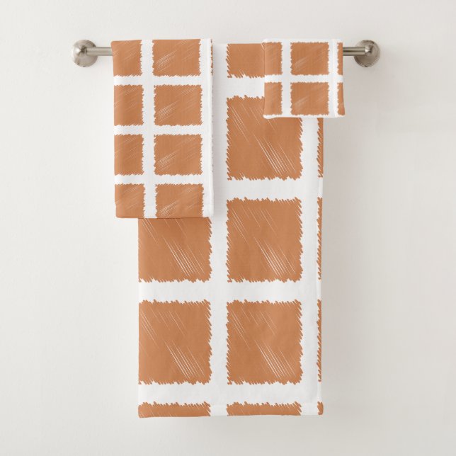 Copper Brown Sketch  Bath Towel Set (Insitu)