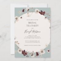 Copper Burgundy Wildflower | Teal Bridal Tea Party