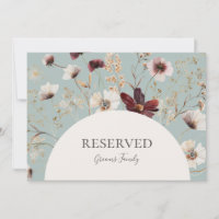 Copper Burgundy Wildflower | Teal Reserved Sign