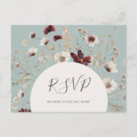 Copper Burgundy Wildflower Teal Song Request RSVP