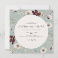Copper Burgundy Wildflower | Teal Square Wedding