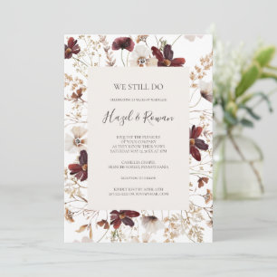 Copper Burgundy Wildflower We Still Do Vow Renewal Invitation
