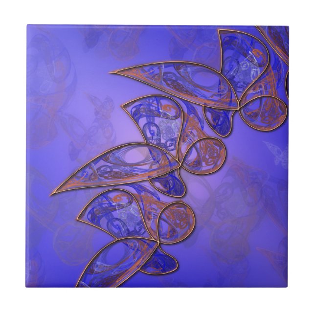 Copper Butterflies Decorative Tile (Front)