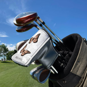 Copper Butterfly Floral Golf Head Cover