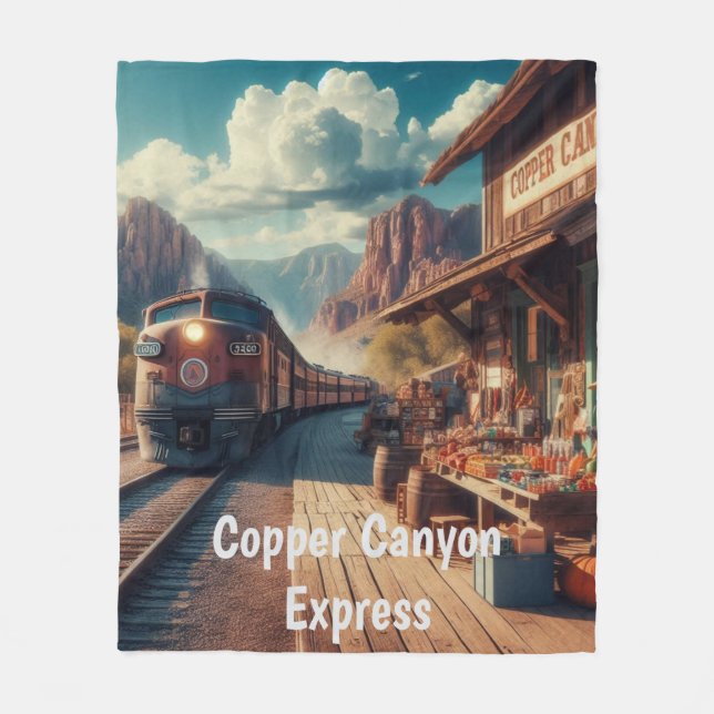 Copper Canyon Express Fleece Blanket (Front)