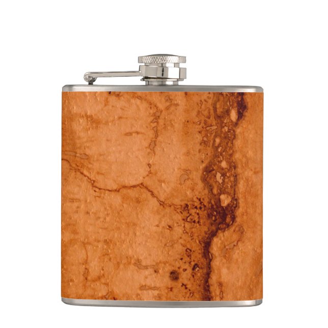 Copper Canyon Granite, amber gold Sedona mountains Hip Flask (Front)