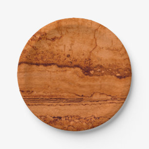 Copper Canyon Granite, amber gold Sedona mountains Paper Plate