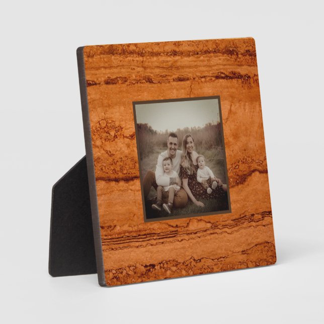 Copper Canyon Granite, amber gold Sedona mountains Plaque (Front)