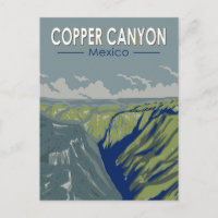 Copper Canyon Mexico Travel Art Vintage