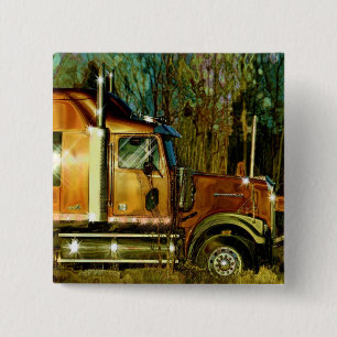 COPPER CARGO TRUCK BIG RIG TRUCKERS Button