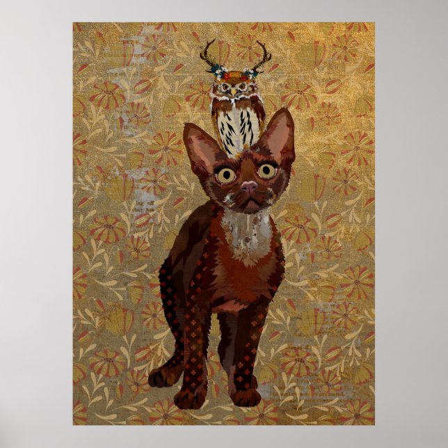 COPPER CAT & ANTLER OWL POSTER (Front)