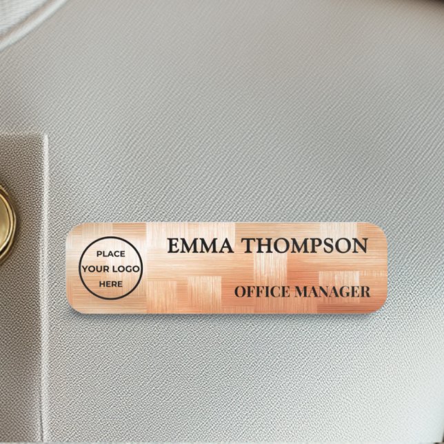 Copper Checkerboard Design Name Badge Custom 名札 (Creator Uploaded)