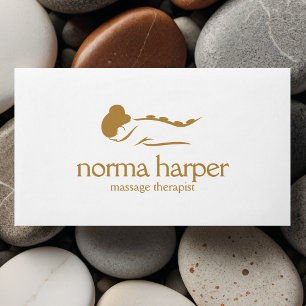 COPPER Chic Stone Massage Therapy Wellness Day Spa Business Card