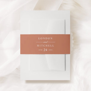 Copper Classic Elegance Wedding Monogram Invitation Belly Band