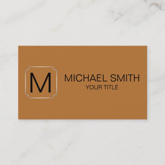 Copper colour background business card (Front)