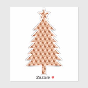 Copper Coloured 3-d Boxes Christmas Tree Sticker