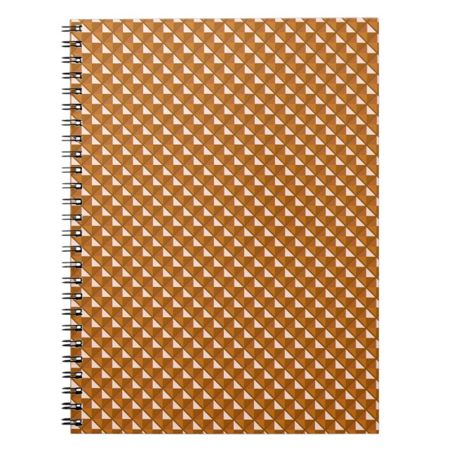 copper coloured, metallic look, studded grid notebook (Front)