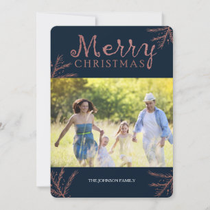 copper coloured Pine Branches Christmas Card