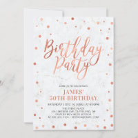 Copper Confetti & Marble Adult 50th Birthday Party