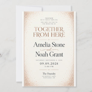 Copper Confetti Modern Wedding Invitation