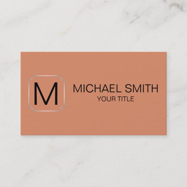 Copper (Crayola) colour background Business Card (Front)