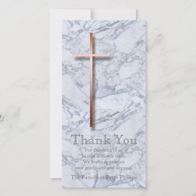 Copper Cross Marble 1 Sympathy Thank You (Front)