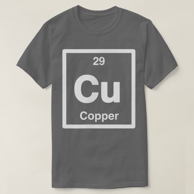 Copper - Cu - Periodic Table of Elements - Science T-Shirt (Design Front)