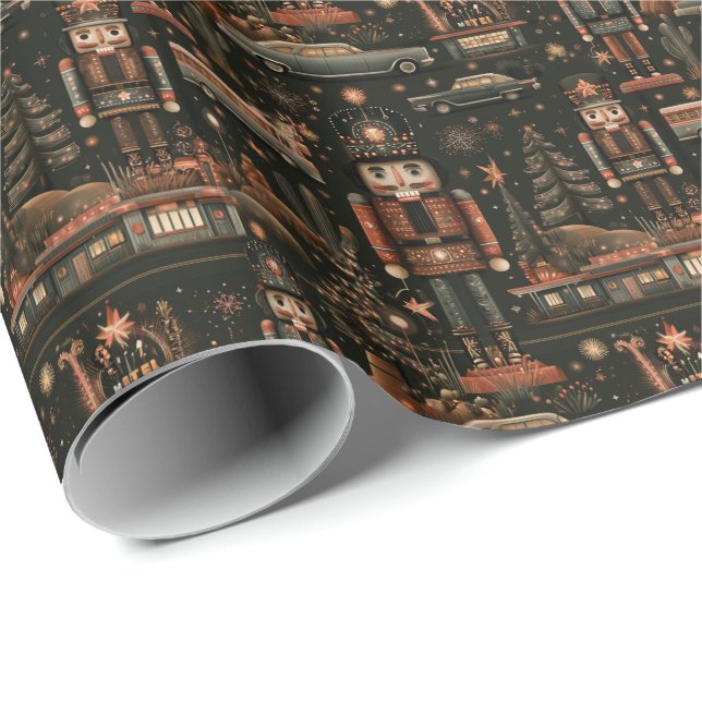Copper Desert Nutcracker Gift Styling Wrapping Paper (Roll Corner)