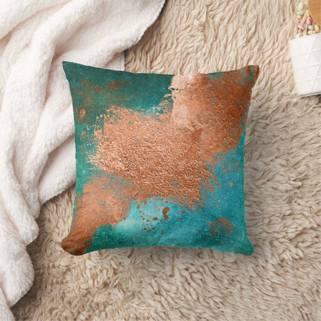 Copper Distressed Patina  Cushion (Blanket)