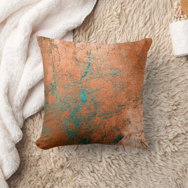 Copper Distressed Patina  Cushion (Blanket)