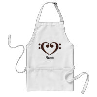 Copper Double Bass Clef Heart Customized