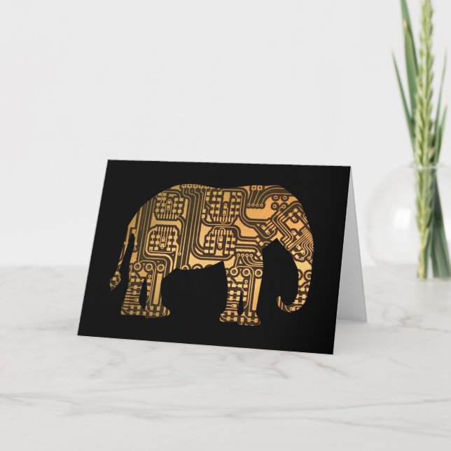 Copper Elephant Circuit Board Card (Front)