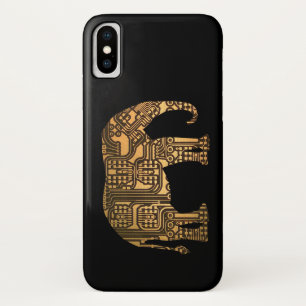 Copper Elephant Circuit Board iPhone X Case