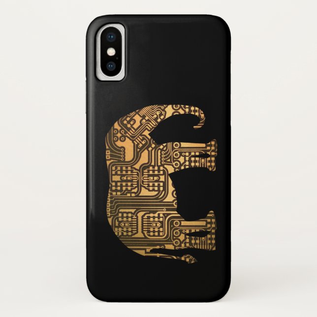 Copper Elephant Circuit Board Case-Mate iPhone Case (Back)