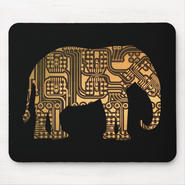 Copper Elephant Circuit Board Mouse Pad (Front)