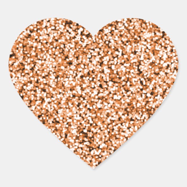 Copper Faux Glitter Heart Sticker (Front)