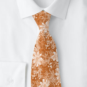 Copper Floral Batik Tie