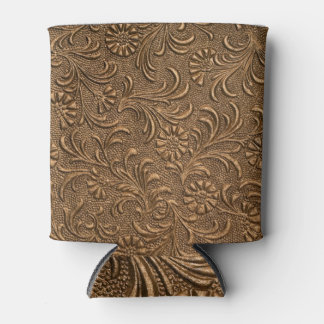 Copper Floral: Embossed Panel Art. Can Cooler