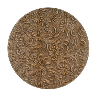 Copper Floral: Embossed Panel Art. Cutting Board