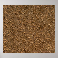 Copper Floral: Embossed Panel Art.