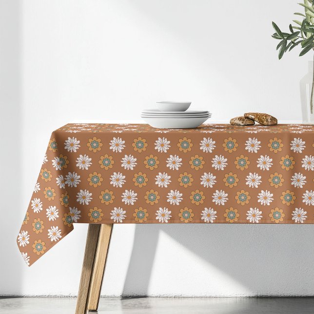 Copper Floral Tablecloth Pastel Boho Dining Style (Copper Floral Tablecloth Pastel Boho Dining Style)
