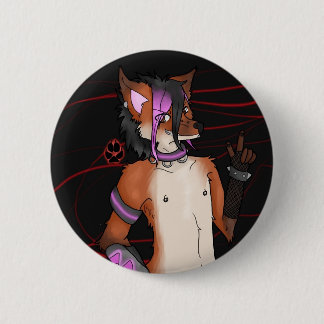 Copper Fox 6 Cm Round Badge