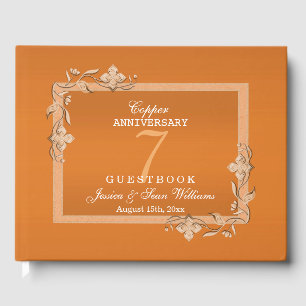  Copper Gem & Glitter 7th Wedding Anniversary Guest Book