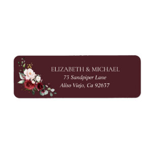 Copper Geometric Burgundy Blue Return Address