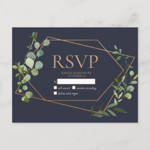 Copper Geometric Eucalyptus Blue No Menu RSVP