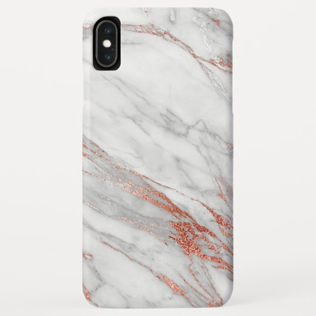 Copper | Girly  Rose Gold & White Monomgram Case-Mate iPhone Case (Back)