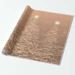 Copper Glitter Christmas Trees Holiday  Wrapping Paper<br><div class="desc">Merry Christmas / Winter Copper Glitter Christmas Trees</div>