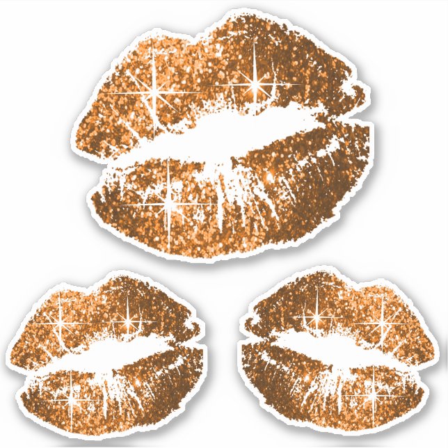 Copper Glitter Lips - Kiss-Cut (Front)