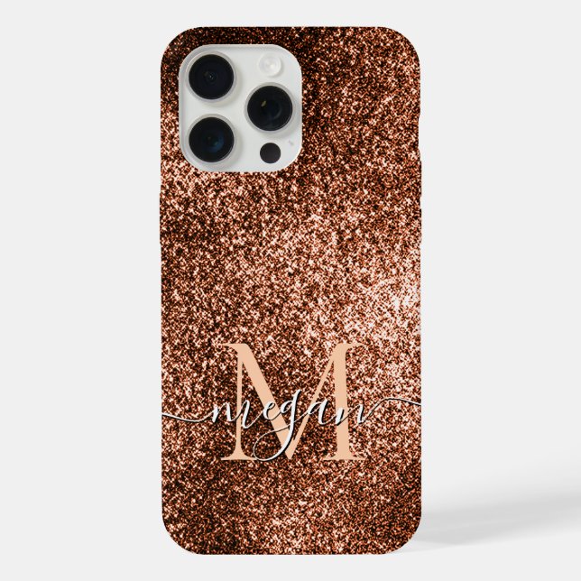 Copper Glitter Sparkle Shimmering Metallic Chic  iPhone Case (Back)